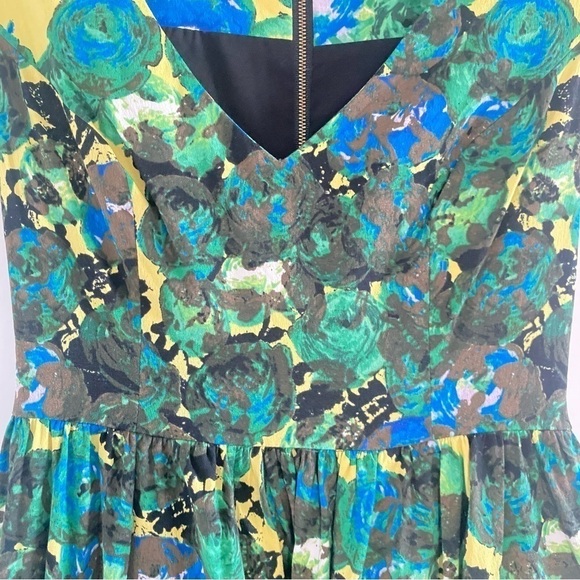 Tracy Reese Silk Blend Green Abstract Print Dress - Picture 3 of 4